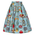 Grace Karin Women&#39;s Vintage Retro A-Line sueter de algodão plissado saia 5 padrões CL010401-2